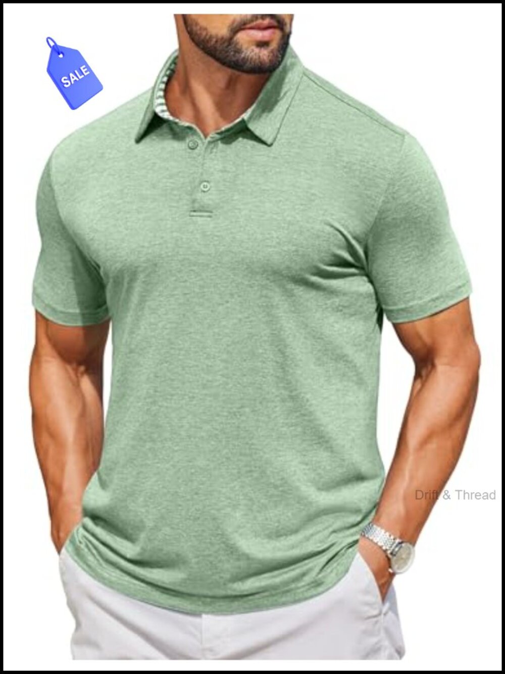 Men's Casual Polo Shirt Short Sleeve Classic Button Collar Summer Golf Tee